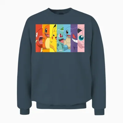 Pokémon Group Shot Poke Portrait Rainbow Unisex Sweatshirt - Dark Heather