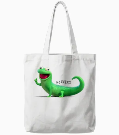Disney Pixar Hoppers Tom Lizard Smiling Happy Pose Tote Bags - White