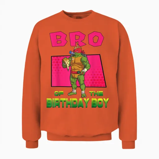 Mademark X Teenage Mutant Ninja Turtles - Raphael Brother of the Birthday Boy Pizza Theme Party Unisex Sweatshirt in Orange