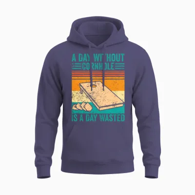 Funny Cornhole Retro Unisex Hoodie - Heather Sport Dark Navy