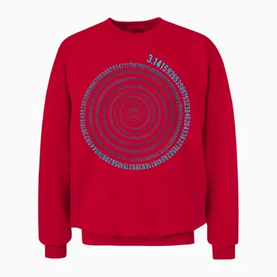 Irrational Number Pi Symbol Infinity Helix Spiral Math Unisex Sweatshirt - Red