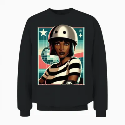 Retro Roller Queen Unisex Sweatshirt - Black