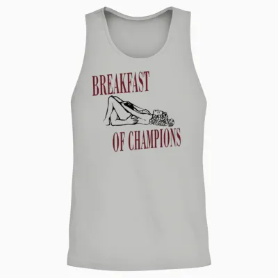 Breakfast of Champions Drôle Inscription Rétro Homme Fête Unisex Tank Top - Ash