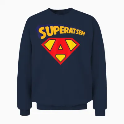 Thank You Atsem Teacher End of Year Kindergarten Hero T-Shirt, Black, S Unisex Sweatshirt - Navy