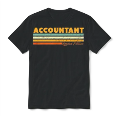 Accountant Retro Gift Unisex T-Shirt - Black