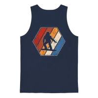 Snowboarding Retro Unisex Tank Top - Navy – 1
