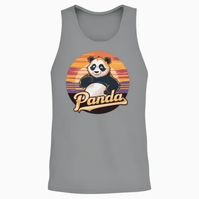 Funny Panda Retro Vintage Unisex Tank Top - Sport Grey