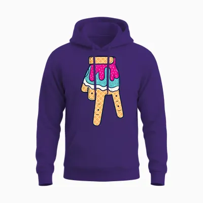 Baseball Drip for Boys Ice Cream Youth Boys Lifestyle 101 Unisex Hoodie - Purple