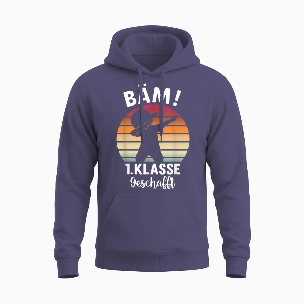 Bäm 1. Klasse Geschafft 2025 Abschluss 1. Klasse Unisex Hoodie in Heather Sport Dark Navy