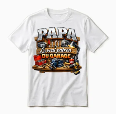 Cadeau Papa Bricoleur Bricolage Garage Noël Fête Des Pères Unisex T-Shirt - White
