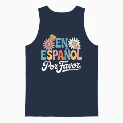 En Español Por Favor Spanish Teacher Unisex Tank Top - Navy