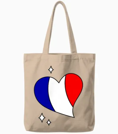 France Flag Blue White Red 14 July French Pride Tote Bags - Natural