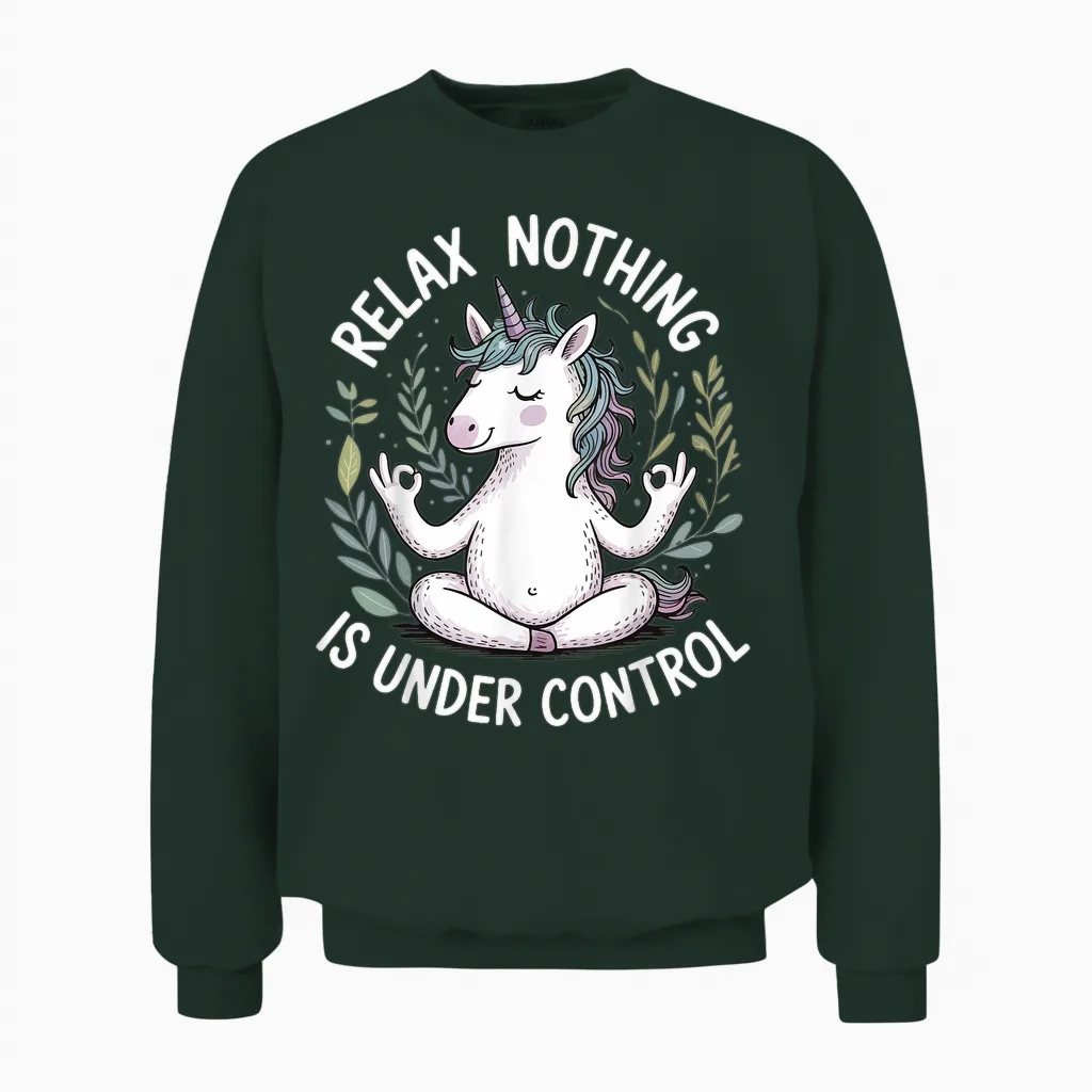 Relax Nothing Is Under Control Unisex Sweatshirt in Forest