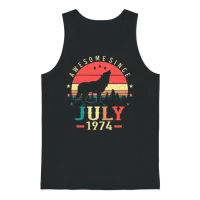 In July 1974 Retro Unisex Tank Top - Black – 1