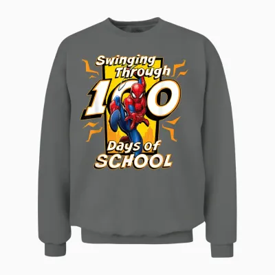 Marvel Super Heroes Spider-Man 100 Days of School 100th Day Unisex Sweatshirt - Graphite Heather