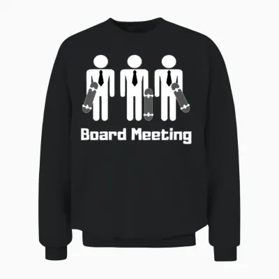Board Meeting Skateboard Skater Gift Unisex Sweatshirt - Black