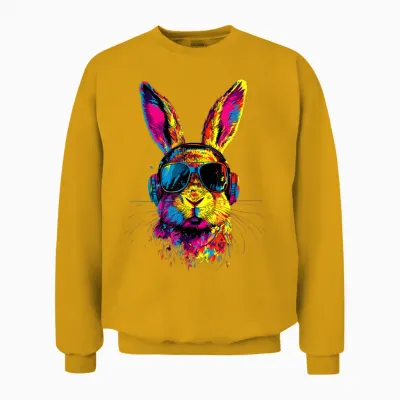 Lapin Avec Lunettes De Soleil Lapin Des Champs Doux Lapins Unisex Sweatshirt - Gold