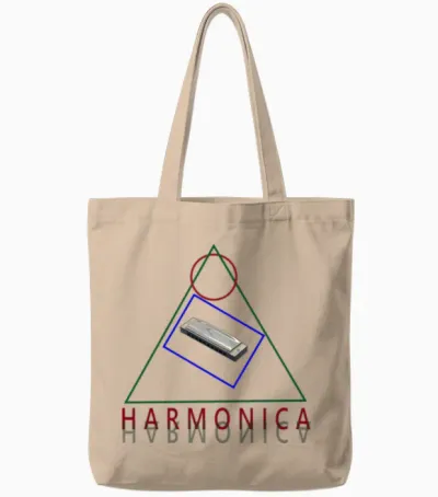 Retro Harmonica Tote Bags - Natural