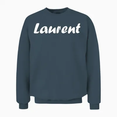 Simple Minimalist Name Badge Laurent T-Shirt, Black, S Unisex Sweatshirt - Dark Heather