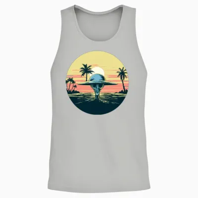 Retro Alien Unisex Tank Top - Ash