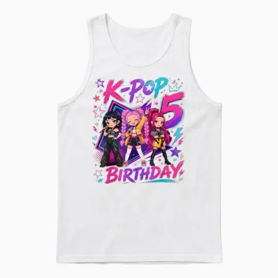 Kids It's My 5th K Pop Birthday Girl 5 Year Old K-Pop Bday Unisex Tank Top - White
