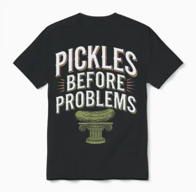 Pickle Lovers Humor Dill-Ightful Jokes Funny Food Unisex T-Shirt - Black
