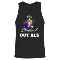 Vintage Strike Bowling Sport Lover Gift Unisex Tank Top - Black – 2