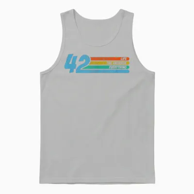42 the Answer Life Universe and Everything Funny Physics T-Shirt, Black Unisex Tank Top - Ash