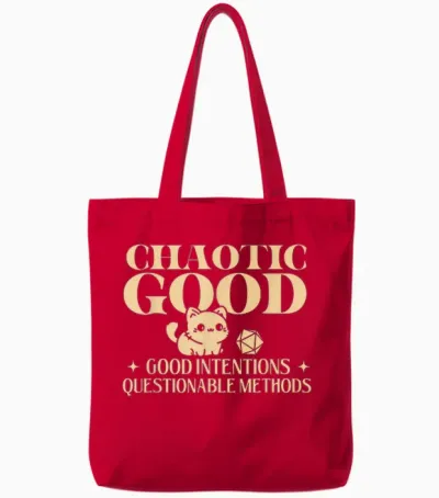 Chaotic Good - Rpg Tabletop Games D20 Tabletop Tote Bags - Red
