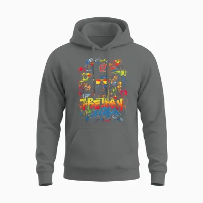 Hip Retro 80s New York Rapper Art 90er Jahre Hop Graffiti Oldschool Rap Boom Rap T-Shirt Für Unisex-Erwachsene, Multicolored, Graffiti, Crew-Kragen, Kurzarm, Polyester, S Unisex Hoodie - Graphite Heather
