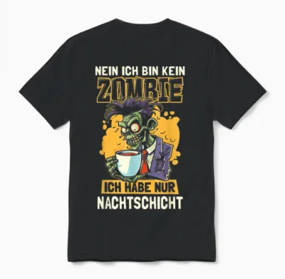 Funny Night Service Night Shift Worker Zombie T-Shirt, Black Unisex T-Shirt - Black