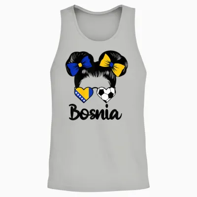 Bosnische Flagge Mädchen Stolze Bosnien Fans Girls Unisex Tank Top - Ash