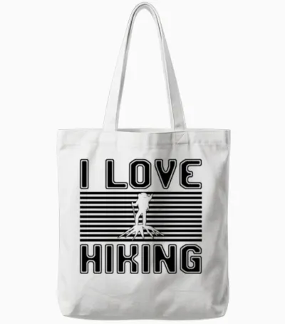 I Love Hiking Tote Bags - White