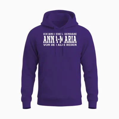 Anna-Maria Funny First Name Women's Name Saying Anna-Maria T-Shirt, Black Unisex Hoodie - Purple