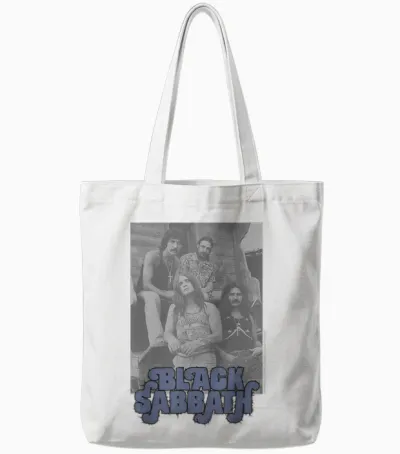 Black Sabbath Retro Photo Tote Bags - White