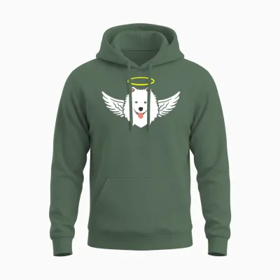 Angel Dog Unisex Hoodie - Military Green
