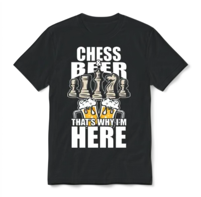 Funny Chess Beer Shirt Funny Picture Unisex T-Shirt - Black