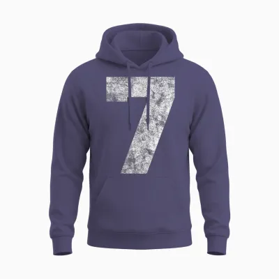 Vintage Lucky Number 7 Birthday Sports Player Team Athlete Unisex Hoodie - Heather Sport Dark Navy