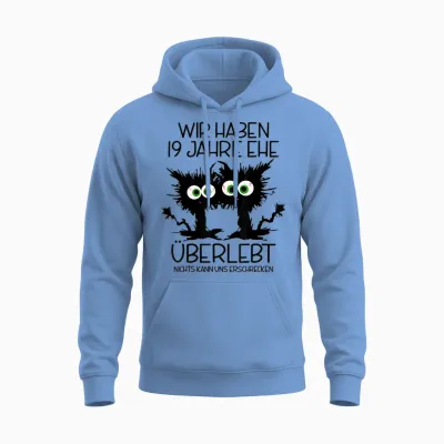 19 Jahre Verheiratet Perlmutthochzeit 19 Hochzeitstag Unisex Hoodie - Carolina Blue