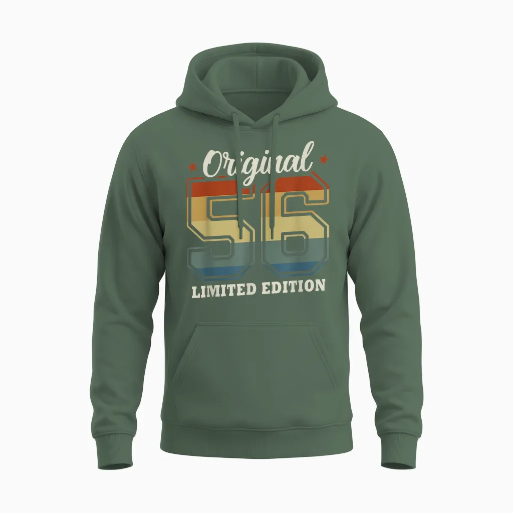 Original 1956 Vintage 70th Birthday Gift Man Woman Unisex Hoodie in Military Green