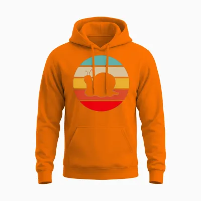 Snail Retro Unisex Hoodie - Safety Orange