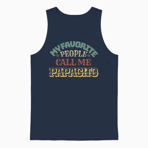 Rainbow Papacito Shirt, Retro Papacito, Papacito Unisex Tank Top in Navy
