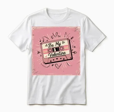 Valentine´s Retro Cassette Unisex T-Shirt - White