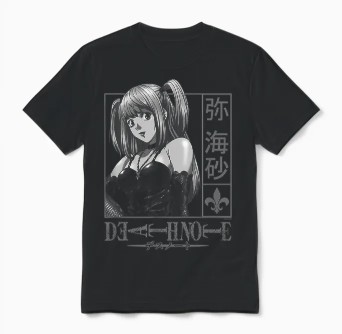 Death Note Misa Kanji Frame Anime Unisex T-Shirt in Black