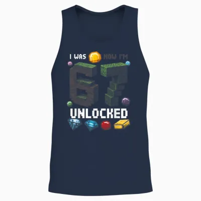 I Was 6 Now I'm 7 Unlocked Level Up Gamer 7e Anniversaire Unisex Tank Top - Navy