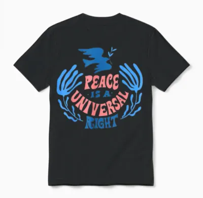Peace Frieden Friedenstaube Spruch Damen Kinder Herren Unisex T-Shirt - Black