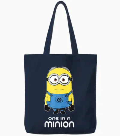 Despicable Me Minions Bob One in a Minion Graphic Tote Bags - Navy