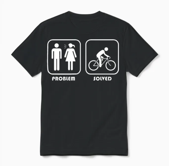 Funny for Cyclists Humour Cycling Gift Unisex T-Shirt in Black