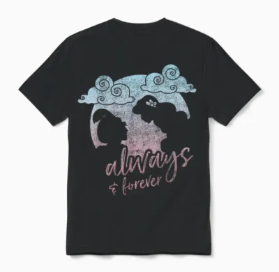 Silhouette De Lune Disney Aladdin Jasmine Et Aladdin Forever Unisex T-Shirt - Black