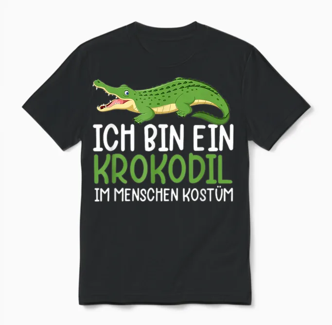 Ich Bin Ein Krokodil Im Menschen Kostüm Aligator Kostüm Unisex T-Shirt in Black